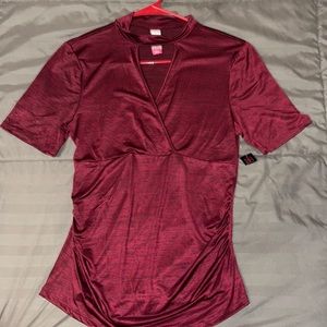 Burgundy Keyhole Shirt (very soft, smooth fit) NWT